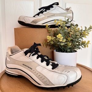 Skechers White and Gray Athletic Shoes